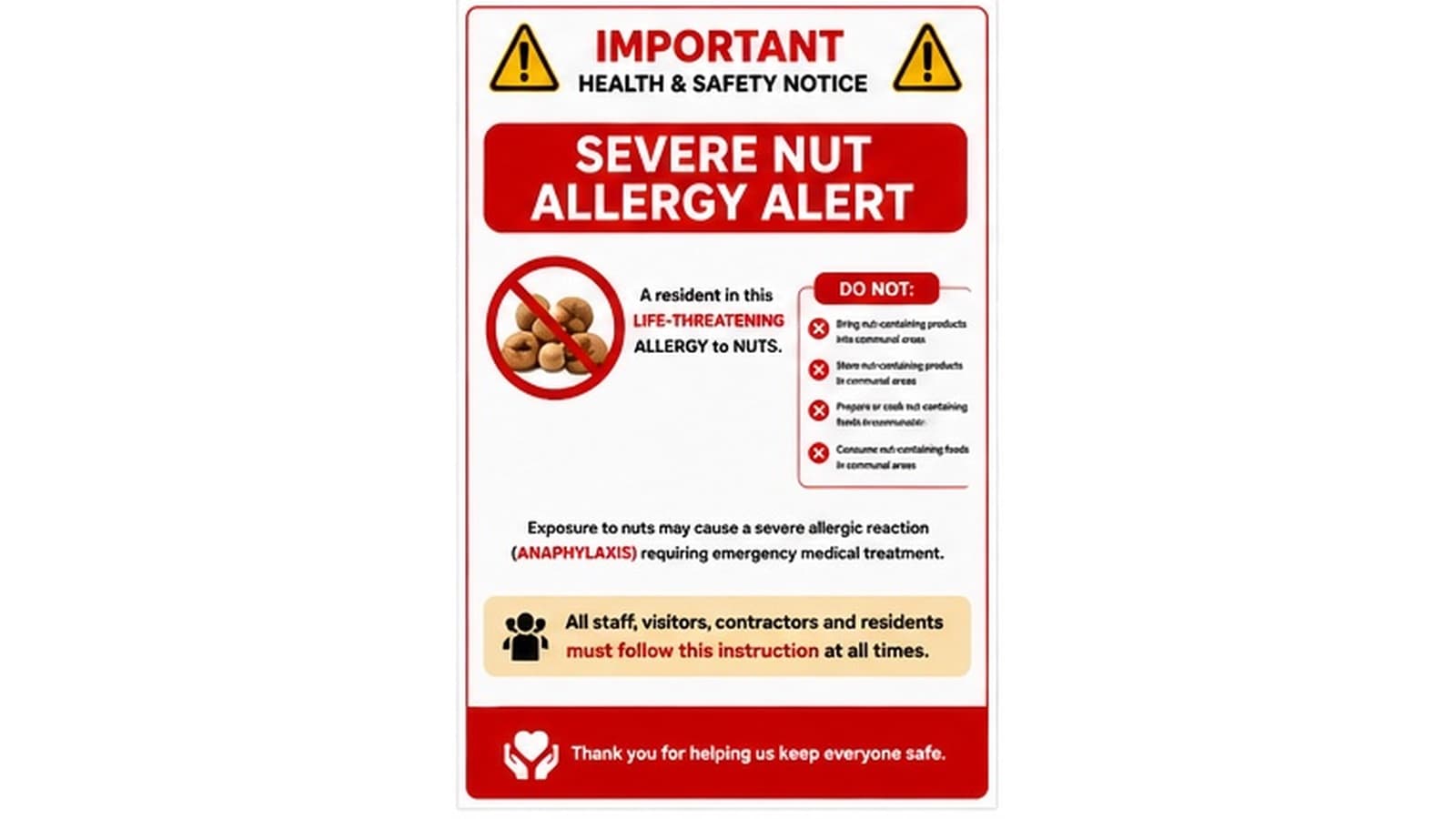 Eeze Care Supported Living | Health & Safety Notice